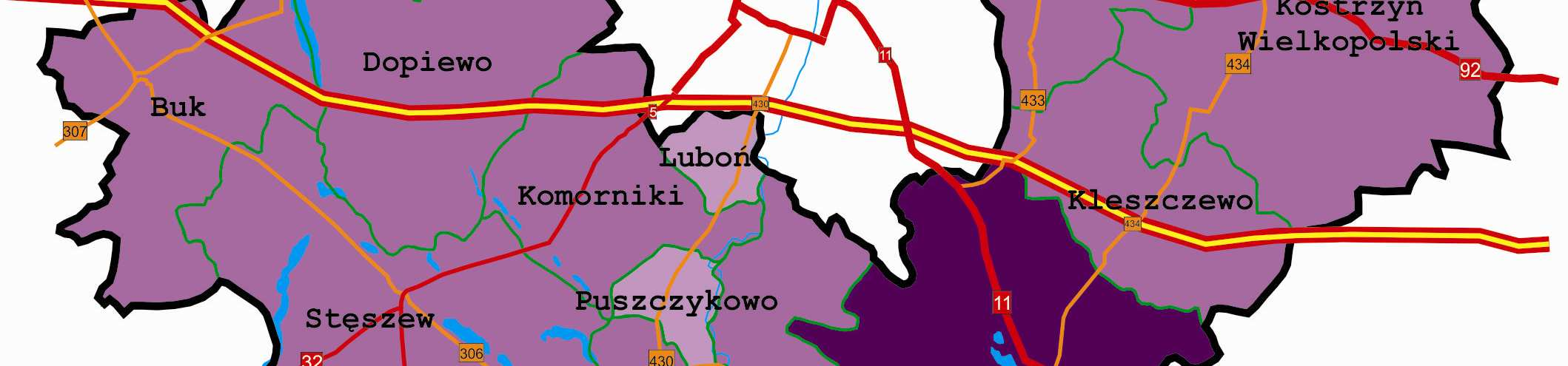 transakcji zanotowano w gminach Buk, Puszczykowo i Luboń (poniżej 3%).