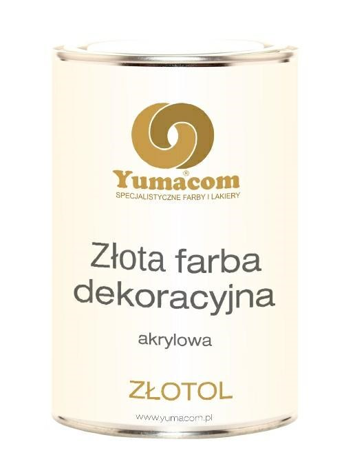 Farby metaliczne Złotol Charakterystyka: szybkoschnąca złota farba akrylowa. Dostępna w dwóch wersjach: Złotol wewnętrzny i Złotol zewnętrzny.