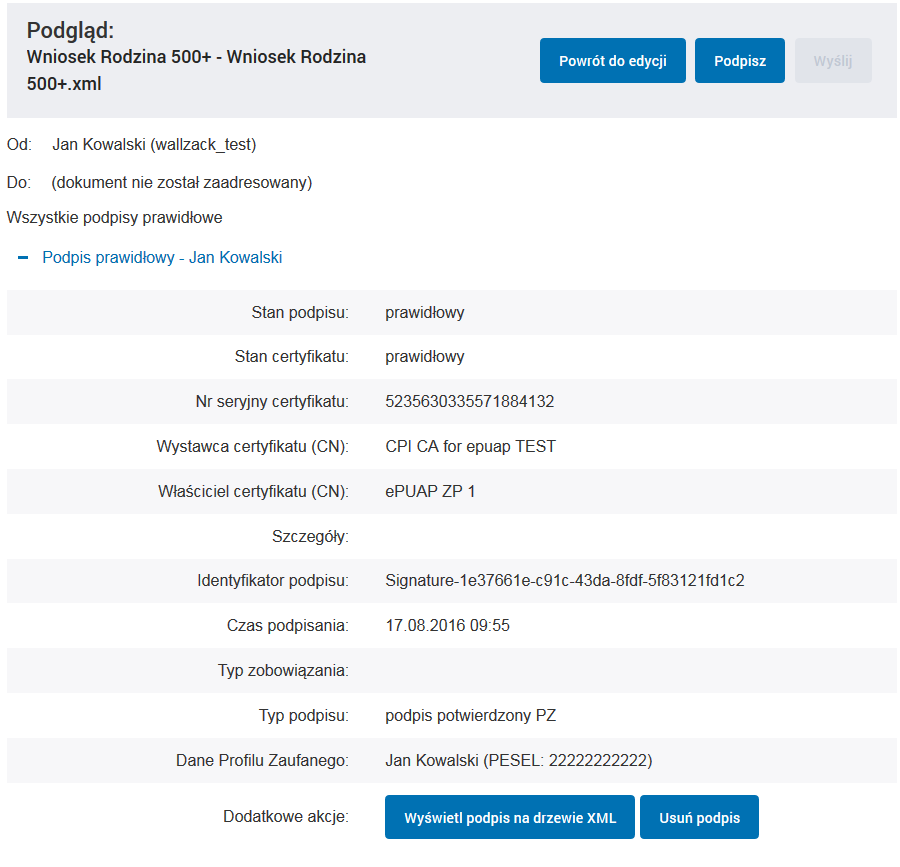 Zmiany dla użytkownika: proces