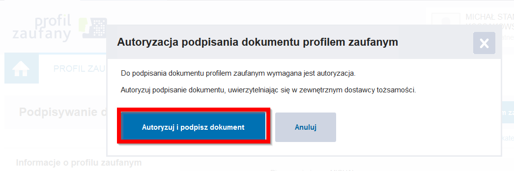 Autoryzacja Profilu Zaufanego