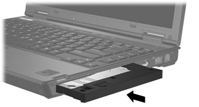 Dysk twardy we wnęce MultiBay II Wnęka MultiBay II obsługuje opcjonalne moduły dysku twardego z dołączonym adapterem.