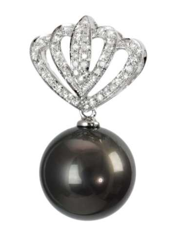 Perła Tahiti 10-11mm Wysokość zawieszki: 2,5 cm Diamenty: 12 szt, ~0,21ct PT34