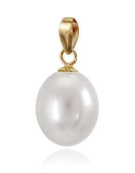 słodkowodne owalne 8,5-9 mm Wysokość kolczyków: 2,4 cm Diamenty: 6szt, ~0,036ct Zawieszki z perłami słodkowodnymi PF01