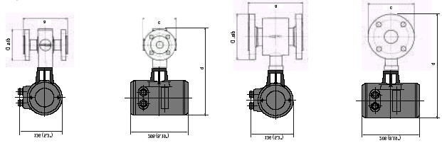 przepływomierza 3/8 : przyłącze kołnierzowe ½ Szczegóły tolerancji dla wymiaru montażowego a : Standard min. ± 1 mm / ± 0.