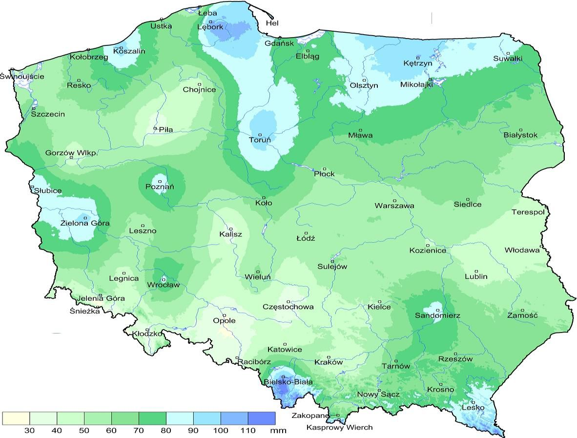 Średnia miesięczna temperatura powietrza w czerwcu 2015 i w wieloleciu 1971-2000