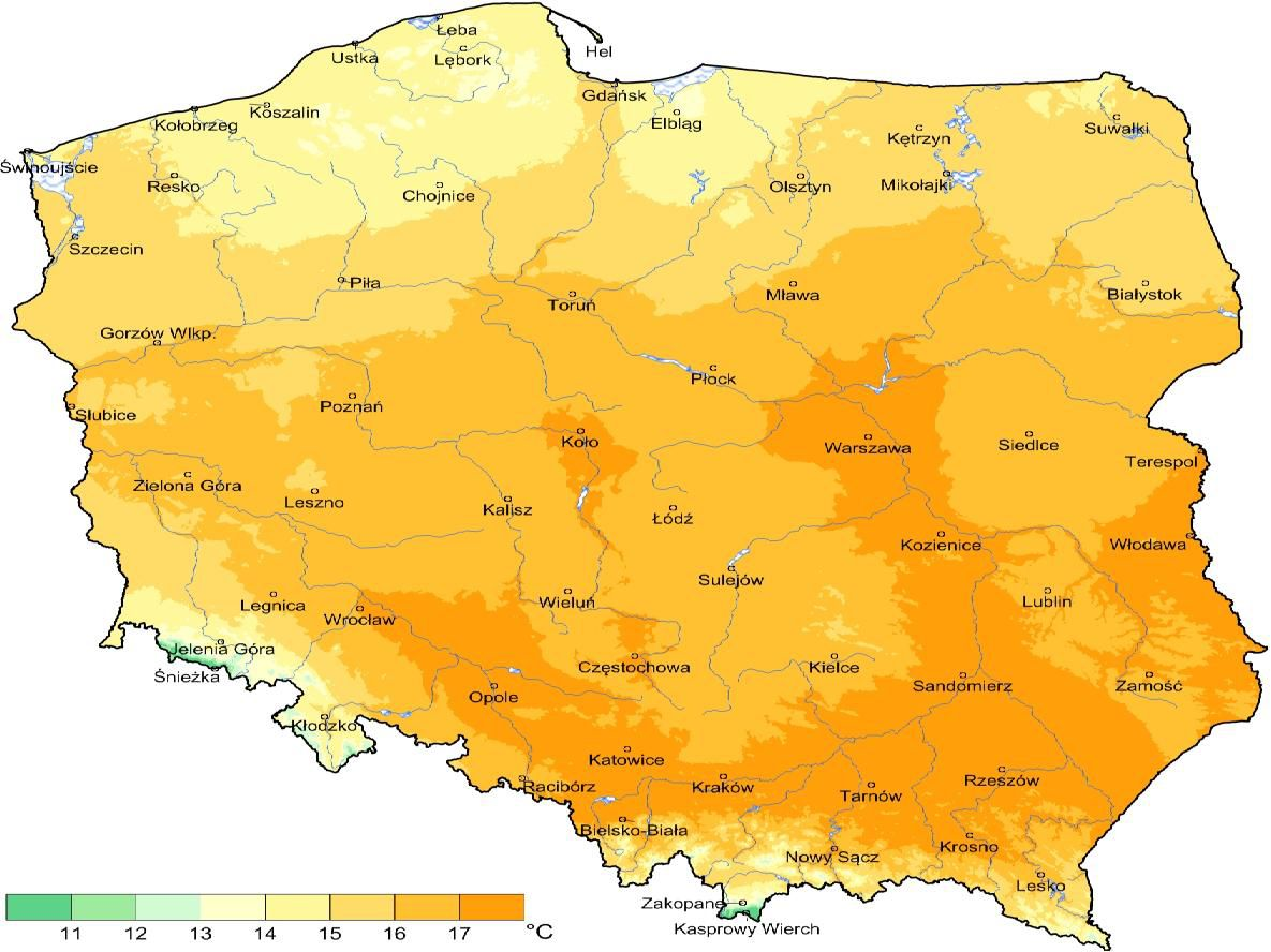 Suma opadu atmosferycznego w lipcu 2015 [mm] Podobnie jak w poprzednich miesiącach