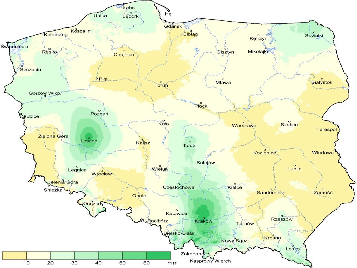 Średnia miesięczna temperatura powietrza w lipcu 2015 i w wieloleciu