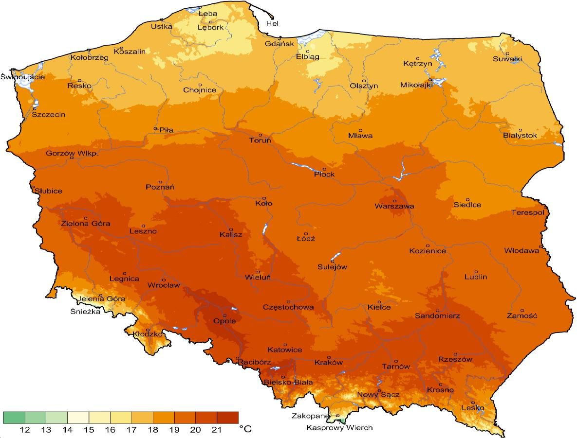 Przy średniej normie w kraju w wysokości 65,9 mm opady wyniosły tylko