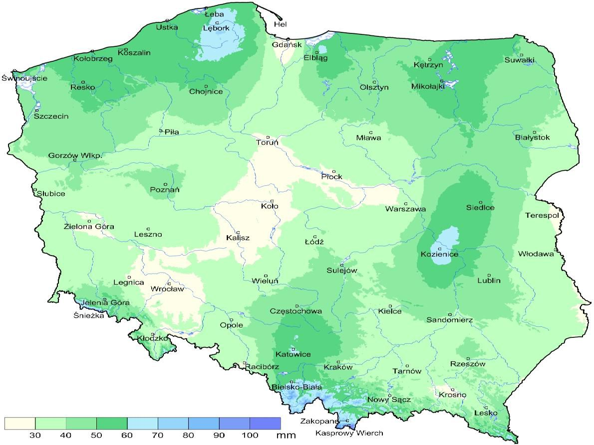 w większości regionów większe jak w wieloleciu. Tab. 4.