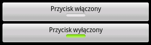 Kontrolki przyciski przełączane <ToggleButton android:text="przycisk przełączany" android:layout_width="fill_parent" android:textoff="przycisk włączony"