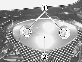 3. Zdemontować wkład filtra powietrza (3) 4. Przy użyciu sprężonego powietrza ostrożnie przedmuchać wkład filtra.