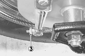 wynoszące 75 85 mm powyżej górnej krawędzi podnóżka. 2) Dokręcić ponownie przeciwnakrętkę (1), zabezpieczając położenie śruby (2).