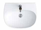 (cm): 60 x 45 z otworem na armaturę i przelewem do kompletowania z szafkami z blatem STREET FUSION 70, 80 45 STREET FUSION 60 washbasin Dimensions (cm): 60 x 45 with hole for mixer and overflow to be