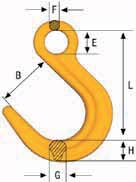 3 Hak odlewniczy OKE EN 1677-1 klasa 8 i 10 la łańcucha B E F G H Z100835 OKE-7/8-10.5 7, 8 14 63 8 11.5 1 6 0.8 Z100836 OKE-10-10 4 10 151 76 34 15 6 30 1.