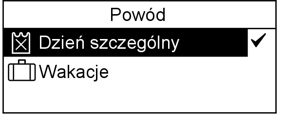 Regulacja temperatury pomieszczeń Zmiana temperatury pomieszczenia tylko na... (ciąg dalszy) 13. Á/Â dla punktu menu Dzień szczególny. 14. ½ w celu potwierdzenia. 15.