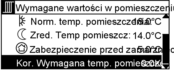 Regulacja temperatury pomieszczeń Ustawienia urządzenia w pomieszczeniu (jeżeli... (ciąg dalszy) 2. ½ dla punktu menu Ogrzewanie. 3. Á/Â dla wymaganego pomieszczenia. 6. ½ w celu potwierdzenia. 7.