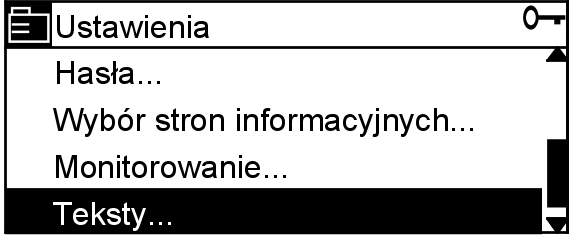 Ustawianie kontrastu oraz podświetlenia... (ciąg dalszy) Dalsze nastawy 7. Á/Â aby ustawić wymaganą wartość. Zakres nastawy znajduje się na wyświetlaczu po lewej stronie. 8. ½ w celu potwierdzenia. 9.