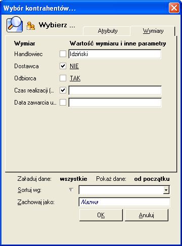 SYMFONIA Handel Forte Strona 4 Wyszukiwanie Przypisane wymiary mogą być wykorzystywane do wyszukiwania danych.