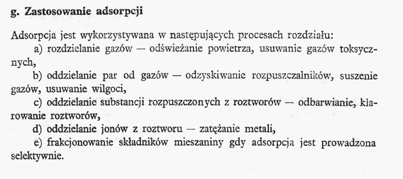 i wymiany jonowej A. Selecki, L. Gradoń, Podstawowe procesy przemysł chemicznego, WNT 985.