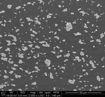 Mikrostruktura kompozytu B 4 C 10% obj. TiB 2 otrzymanego metod SPS. Fig. 18. Microstructure of SPS obtained B 4 C 10 vol.% TiB 2 composite. Rys. 21.