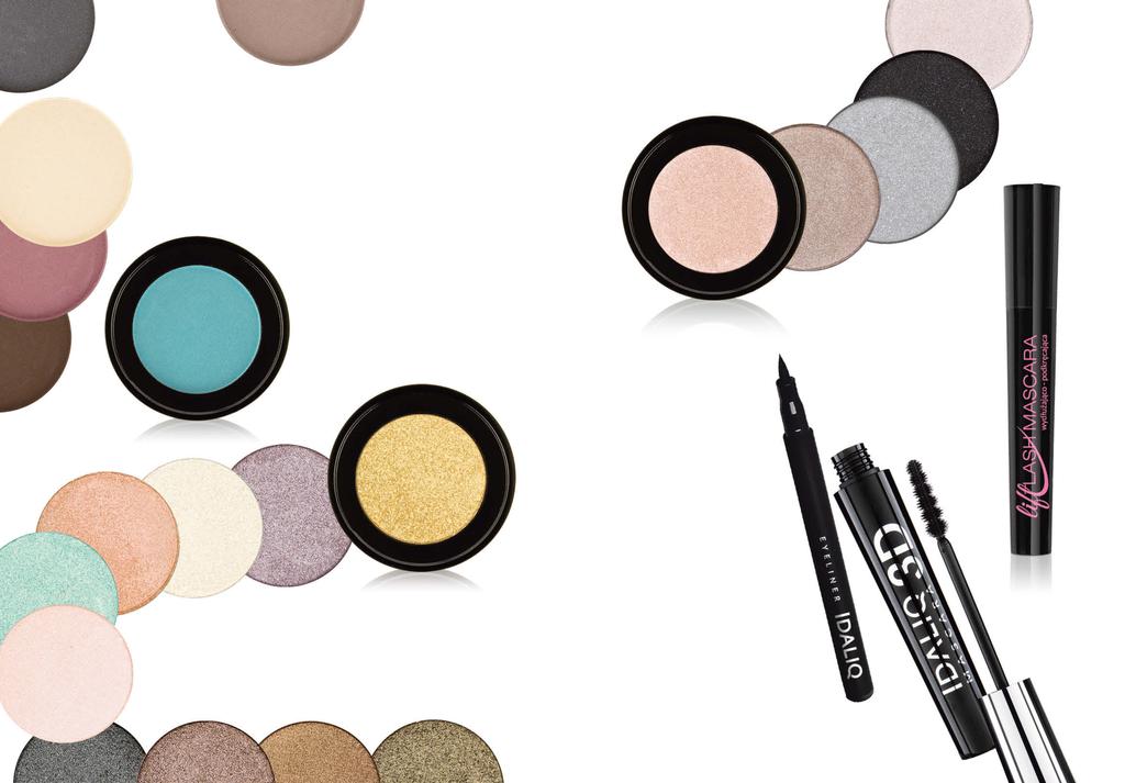 perłowy róż 5 IDALIQ MAKE UP iskrząca czerń 77 pastelowy róż 8 latte 9 srebrny 60 5 Eyeliner Precyzyjny eyeliner do oczu tworzy na powiece równą, cienką linię, która po zastygnięciu cały czas