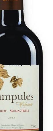 34 Campules Classic Yecla DO czerwone półwytrawne, 750 ml 1 2,9 9 zł/but. (1,73 zł/100 ml) Nasze wina wytwarzamy od lat zgodnie z regulacjami apelacji DO Yecla.