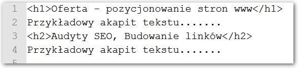 c. Unika się raczej sytuacji, w których nagłówek <H1> jest identyczny jak <title> danej podstrony. Znaczniki <H2>, <H3> etc. a.