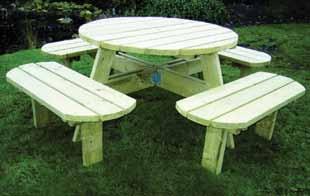 bejcowania/olejowania Stół piknikowy z ławkami Deluxe wymiar całkowity 1500 x 1800 mm nr kat.