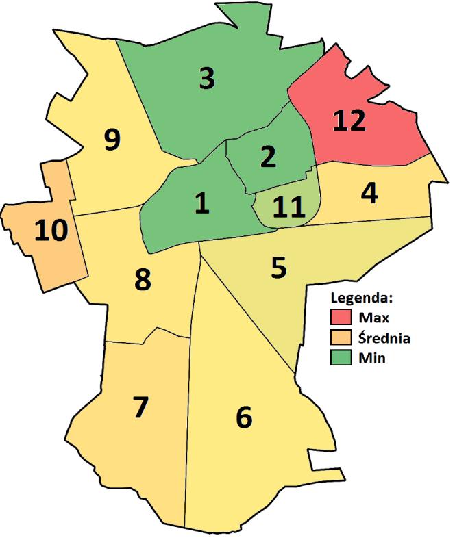Tabela 42. Szacowana długość dróg gminnych wymagających remontu w przeliczeniu na 100 mieszkańców stymulanta. (Dane z 09.2016r.) Strefa Wskaźnik 1. Stare Miasto 0,10 2. Tysiąclecie 0,06 3.