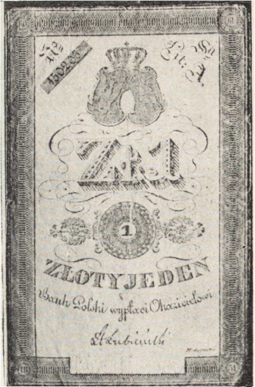 Były to ostatnie dukaty polskie, będące kopią dukatów holenderskich z dodaniem maleńkiego orzełka polskiego. W tym też czasie (1830 1831) pojawiły się pierwsze polskie banknoty, tj.