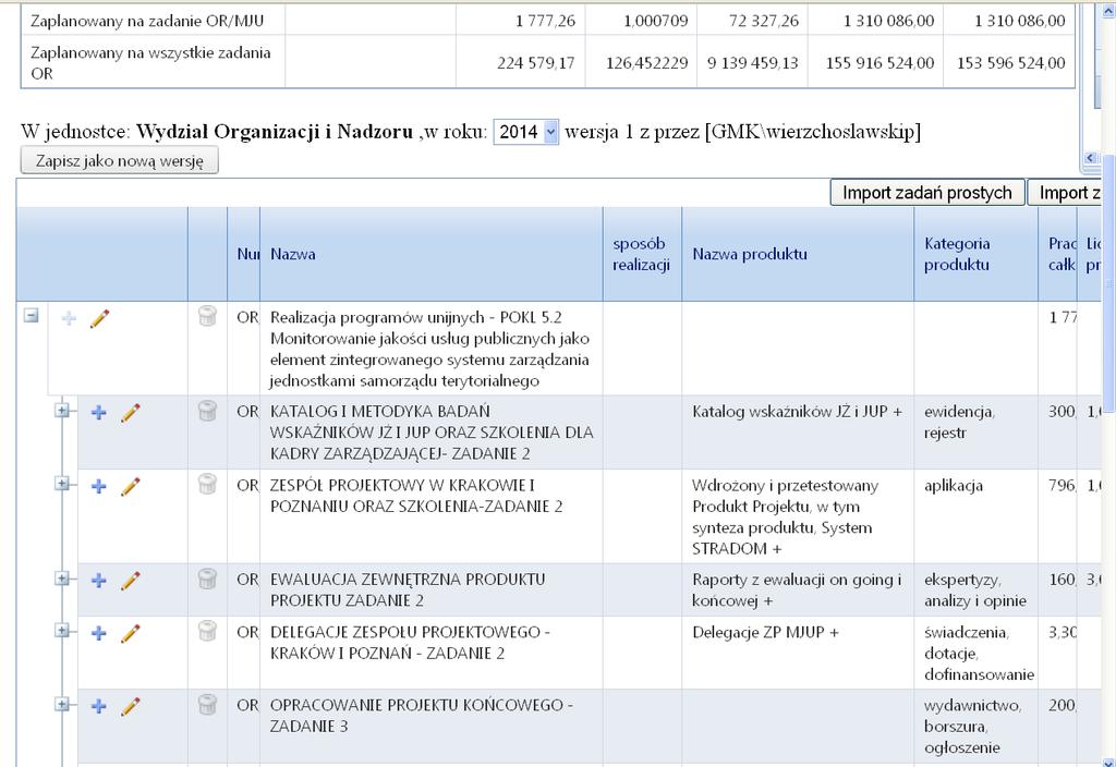 pozycji). W ten sam sposób planujemy w ramach danego ETAPU kolejne podetapy.