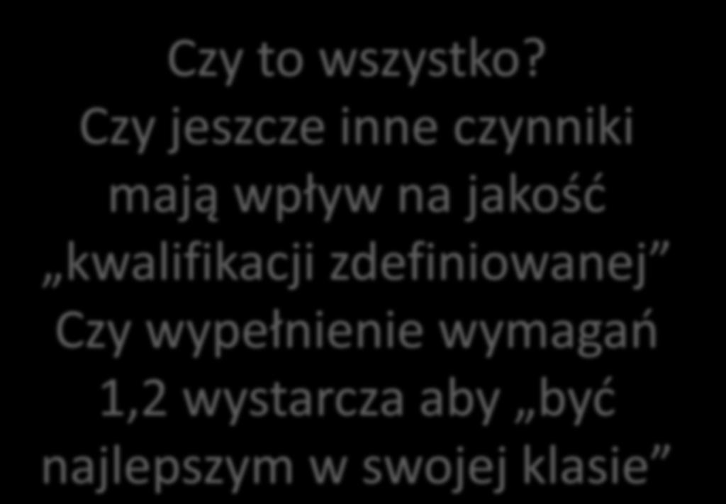 Tworząc programy brać pod uwagę mają wpływ na jakość kwalifikacji zdefiniowanej Czy wypełnienie wymagań 1,2 wystarcza aby być opinie interesariuszy zewnętrznych i wewnętrznych; badania opinii i losów