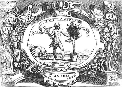 110 Ryc. 3. Impreza z wizerunkiem Merkurego z dzieła L. Contile a Ragionamento [ ] delle imprese [ ], 1574, k. 69v, (BJ, sygn.