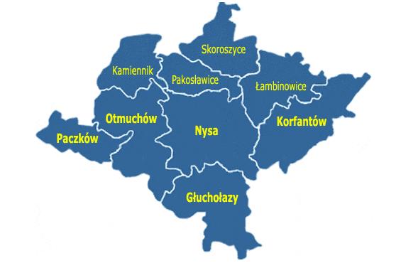 Obszar gminy dzieli się na 12 wsi: Bielice, Budzieszowice, Drogoszów, Jasienica Dolna, Lasocice, Łambinowice z przysiółkiem Okopy, Malerzowice Wielkie z przysiółkiem Dworzysko, Mańkowice z