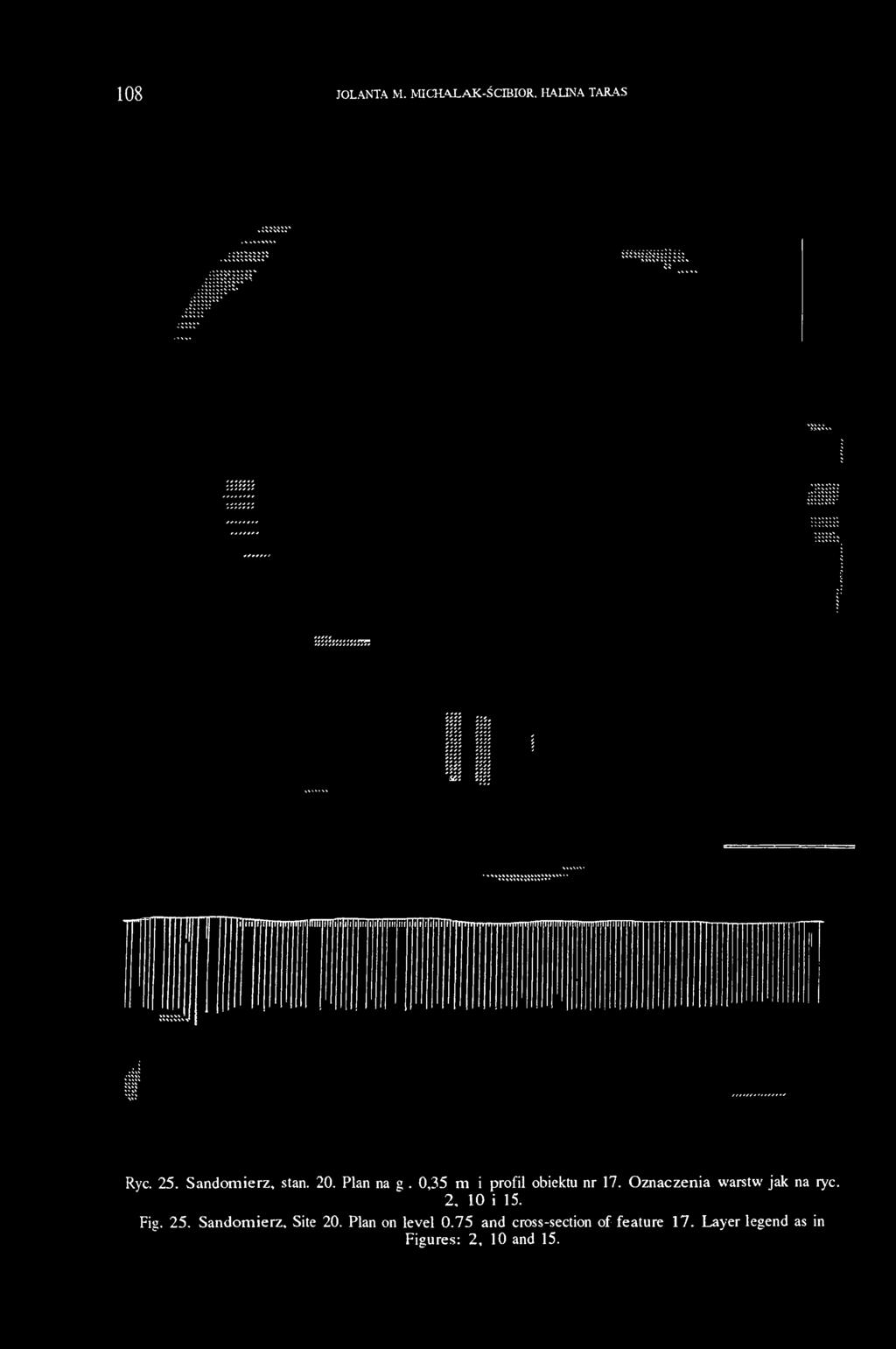 Oznaczenia warstw jak na ryc. 2, 10 i 15. Fig. 25. Sandomierz, Site 20.
