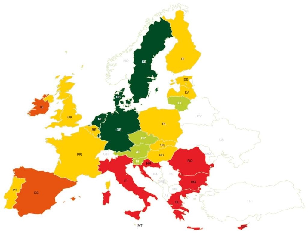 bardzo niski wskaźnik (<7%) niski wskaźnik (7%-10%) średni wskaźnik (10%-14%) wysoki wskaźnik (14%-17%) bardzo wysoki wskaźnik Rysunek 4.