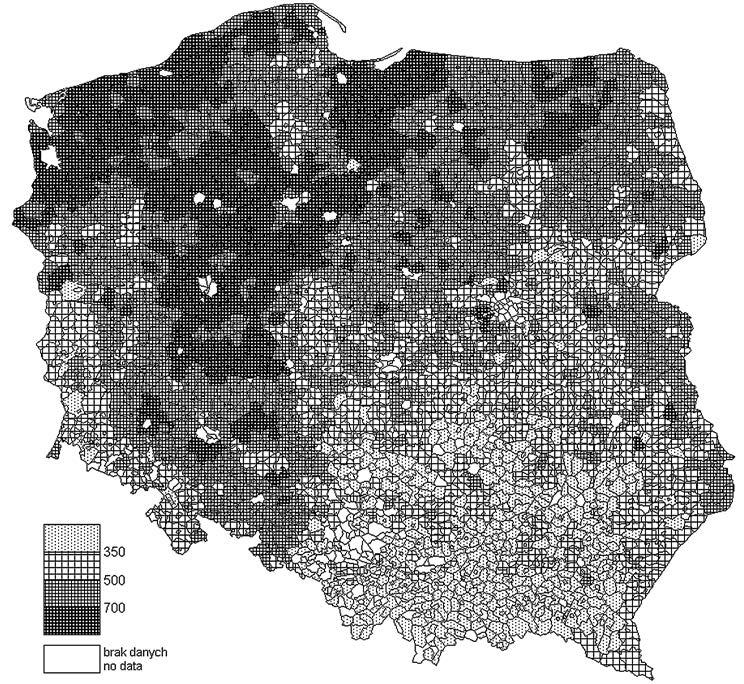 Produktywność i towarowość rolnictwa w Polsce 99 Ryc. 3. Produkcja globalna rolnictwa w tys. zł na 1 osobę czynną zawodowo w rolnictwie (rolnictwo indywidualne 1990 r.) Źródło: Kulikowski 2003, ryc.