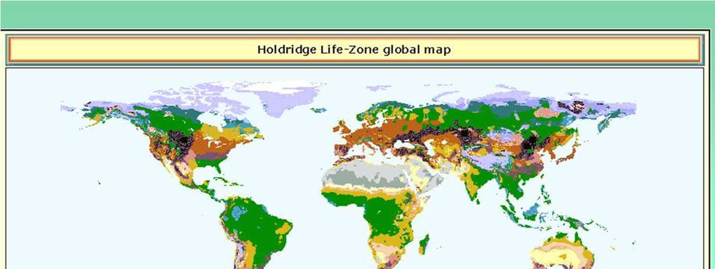 Tu jest przeniesienie klasyfikacji klimatów Holdridge a na mapę.