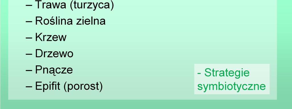 biotycznym (konkurencja). Dziś naleŝałoby uzyc innej kategoryzacji, biorąc pod uwagę więcej czyników. Takie klasyfkacje, uwzględniające rpozmaite kryteria były proponowane (np.