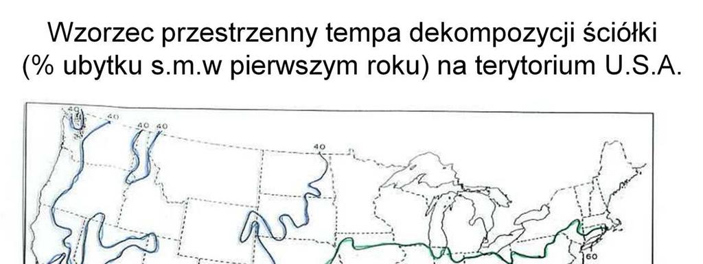 PoniewaŜ rozkład przestrzenny tempa ewapotranspiracji jest dobrze poznany, na jego podstawie