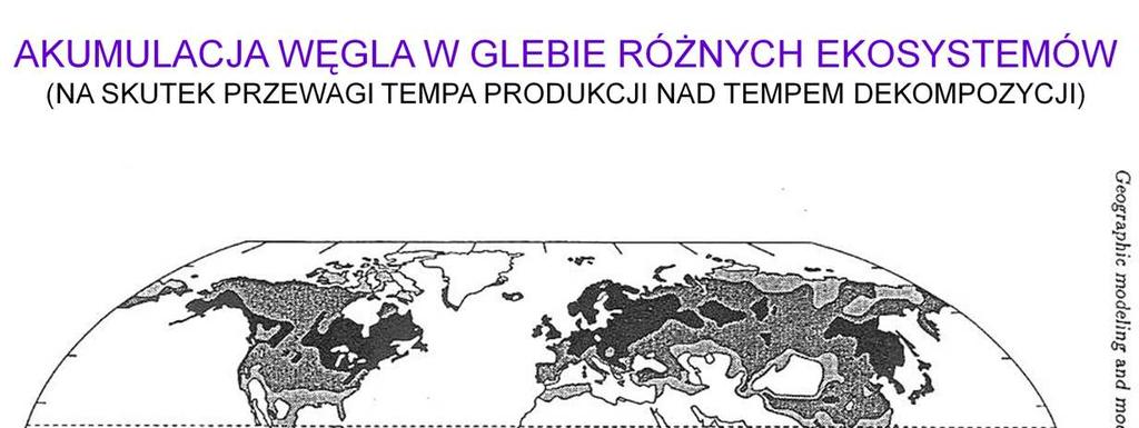 Stąd wynika przestrzenny rozkład zawartości węgla zdeponowanego w glebie na skutek przewagi tempa