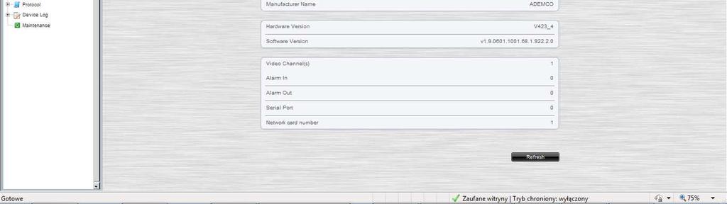 3. Konfiguracja kamery 3.1 Device info Zawiera informacje o kamerze m.in. wersję firmware, adres MAC kamery. Umożliwia również nadanie kamerze nazwy. 3.2 Stream Zawiera informacje o bieżących ustawieniach kodowania i kompresji obrazu video tworzonego przez kamerę.