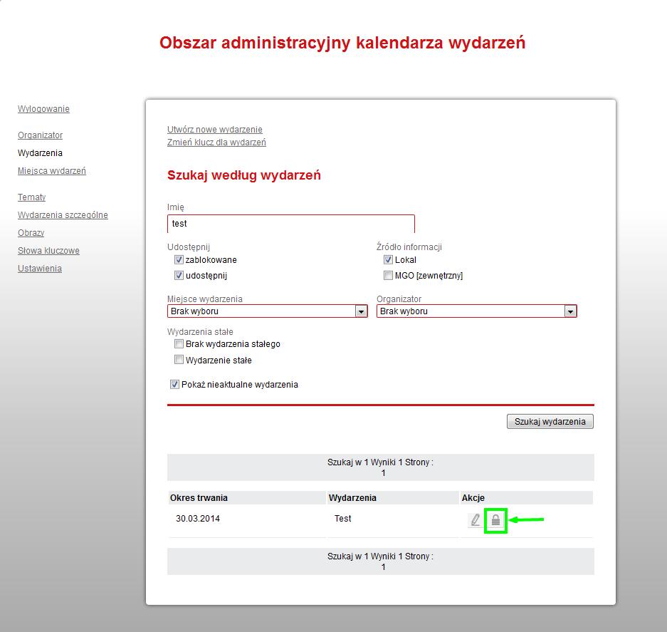 Krótka instrukcja: Kalendarz wydarze ńi Strona 11 z 20 3.