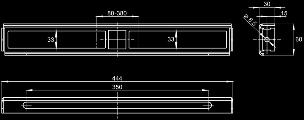 ): 444 60 30 mm Z-CMPX152/1 7612982097225 Zestaw uchwytów montażowych AQUAFIX Do montażu od strony pomieszczenia użytkowego.