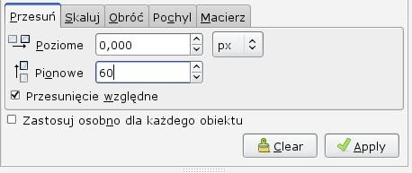 Flaga UE Zaznaczamy gwiazkę i ją klonujemy (Alt-D) Przenosimy nową w inne miejsce (Shift-Ctrl-M) W pionie o 60, poziomie o