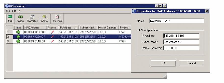 Rysunek 3: Przykład przypisania adresu IP Program HiDiscovery na PC będzie zawarty na wszystkich płytach CD-ROM, które będą