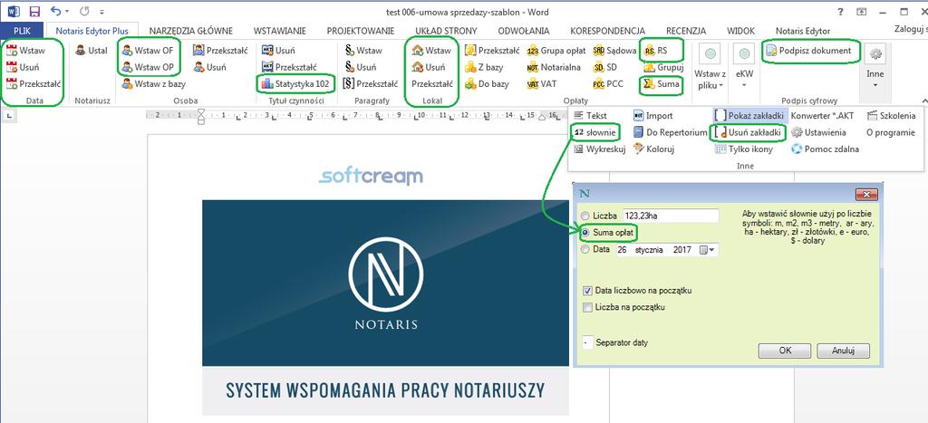 Aktualizacje Wersja 3.1 Wersja wprowadza zasadnicze zmiany w systemie Notaris, które polegają na: 1.