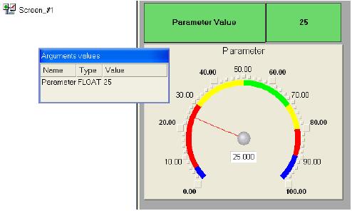 Ćwiczenie 9. Wprowadzenie do oprogramowania TRACE MODE ZTMAiPC (b) Wprowadzić wartość 25 i zaobserwować zachowanie elementów graficznych.
