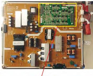 TV LED Samsung rocznik 2014 seria H8000 Zasilacz SMPS TV UN55H8000 CNL802A do diod LED podœwietlenia tylnego po lewej stronie ekranu CNM803 do p³yty g³ównej i modu³u T-CON CNL802B do diod LED