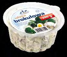 Sałatki i sałaty Sałatka brokułowa 200g, 500g, 1000g Skład: brokuły, jajka, pieczarki, czosnek, jogurt, majonez, przyprawy Sałatka